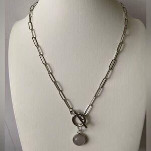 Rose quartz toggle necklace